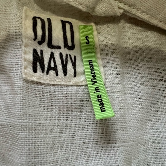 Old Navy Ivory Linen Blend Double-Breasted Tie Belt Jacket Small – Trench Style - Picture 4 of 14